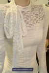 Long Sleeve Sling Lace Neck Style Elegant Shirt