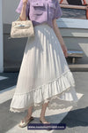 High Waist Lace Patchwork Irregular Skirts