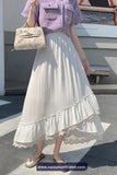 High Waist Lace Patchwork Irregular Skirts