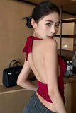 Turn up your summer style with the Sexy V-Neck Backless Summer Halter Crop Tops, a bold and flattering fashion piece designed for women who love confident, trendy, and effortlessly chic outfits. Combining a sleek V-neckline, eye-catching backless design, and stylish halter fit, this crop top is perfect for warm-weather days and standout night-out looks.

The V-neck design beautifully enhances the neckline and collarbone, creating a feminine and flattering silhouette. This elegant cut adds a subtle touch of 