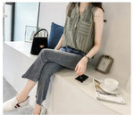 Casual Striped Sleeveless Style Blouse Shirt