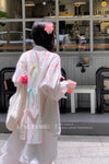 Long Sleeve Rainbow Striped With Back Cute Bow Blouse Shirt