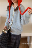 Long Sleeve Classic Button O-Neck Cardigan Sweater
