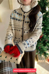 Long Sleeve Vintage Christmas Casual Cardigan Sweater