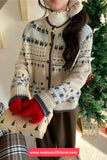 Long Sleeve Vintage Christmas Casual Cardigan Sweater