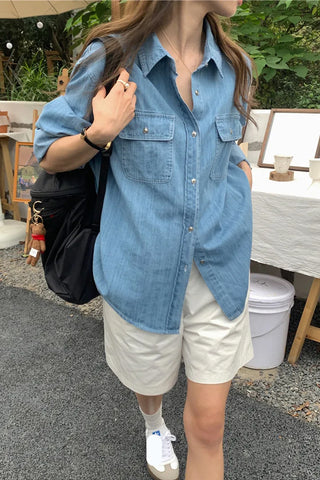 Long Sleeve Casual Denim Shirts