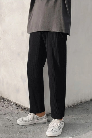 Loose Pleated Style Long Men Pants