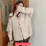 Loose Cute Hooded Knitted Cardigan Sweater