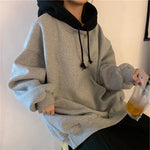 Long Sleeve Two Colors Combination Hoodie