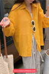Long Sleeve Solid Colors Summer Sheer Blouse Shirts
