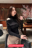 Long Sleeve Sexy Off Shoulder 2 Pieces Shirts