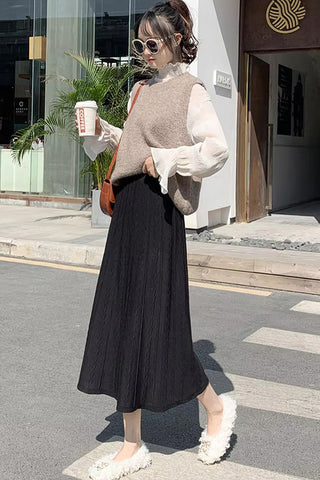 High Waist Long Knitted Winter Skirts