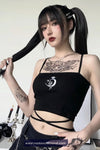 Sexy Gothic Rose Pattern Crop Tops