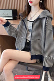 Long Sleeve Striped Colors Zipper Hoodie