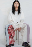 Plaid Patchwork Wide-Leg Pants – Oversized Streetwear Statement Piece