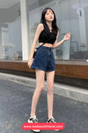 Retro Dark Blue Casual Denim Shorts