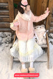 Long Sleeve Cute Fur Collar Knitted Bow Cardigan Sweater