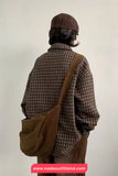 Long Sleeve Turn Down Collar Classic Plaid Blouse Shirt
