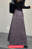 High Waist Vintage Leopard Pattern Elegant Office Skirts