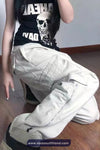 Side Zipper Elastic Waist Cargo Pockets Pants