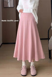 High Waist A-Line Pleated Thick Knitted Skirts