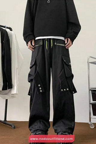 Loose Hip Hop Multi Pockets Men Jogger Pants