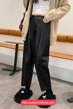 High Waist Vintage Ankle Length Leather Pants