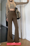 High Waist Slim Flare Office Long Pants