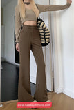 High Waist Slim Flare Office Long Pants
