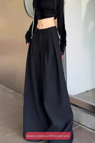 High Waist Loose Wide Leg Office Suits Pants