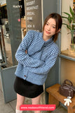 Long Sleeve Retro Striped Scarf Elegant Sweater