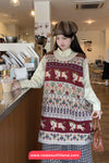 Sleeveless Cute Horse Cartoon Knitted Vest Sweater