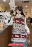 Sleeveless Cute Horse Cartoon Knitted Vest Sweater