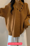 Loose Removable Scarf Knitted Sweater