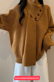 Loose Removable Scarf Knitted Sweater