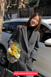 Elegant Woolen Long Blend Coat Jacket