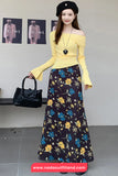 High Waist Retro Floral Long Elegant Skirts