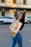 Level up your Y2K Festival Aesthetic with this Tie-Dye Colors Hanging Neck Cami Crop Top. The ultimate essential for 90s rave outfits, colorful halter neck crop top trends, and breezy everyday summer lookbooks. Featuring a flattering body-hugging fit and a bold psychedelic tie-dye motif, this backless cami is a must-have for your Summer Tops or Alt Fashion mood board. Style it with baggy low-rise cargo pants and chunky platform shoes for the ultimate "Pinterest girl" street look. Save this to your Going Out