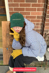 Loose Plaid Colors Hooded Parkas Coat Jacket