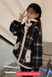 Loose Plaid Pattern Woolen Coat Jacket