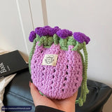 Cute Retro Flower Bouquet Crochet Sling Bag