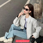 Long Sleeve Double Sided Striped Turn Down Collar Jacket