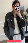 Loose Pins Buckle Buttons Style Street Wear Jacket