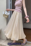 High Waist Ball Gown Elegant Long Satin Skirts