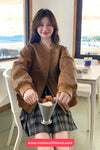 Long Sleeve O-Neck Faux Suede Zipper Jacket