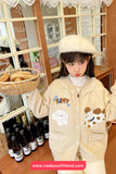 Cute Puppy Cartoon Embroidered Knitted Cardigan Sweater