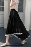 High Waist Lace Patchwork Irregular Skirts
