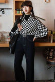 Checkered Casual Blouse Shirt – Cozy Vintage Everyday Essential