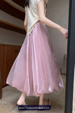 High Waist Ball Gown Elegant Long Satin Skirts