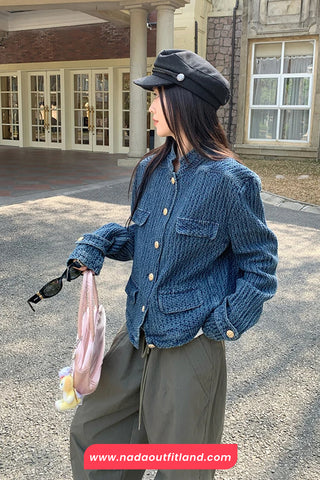 Long Sleeve Vintage Denim Coat Jacket